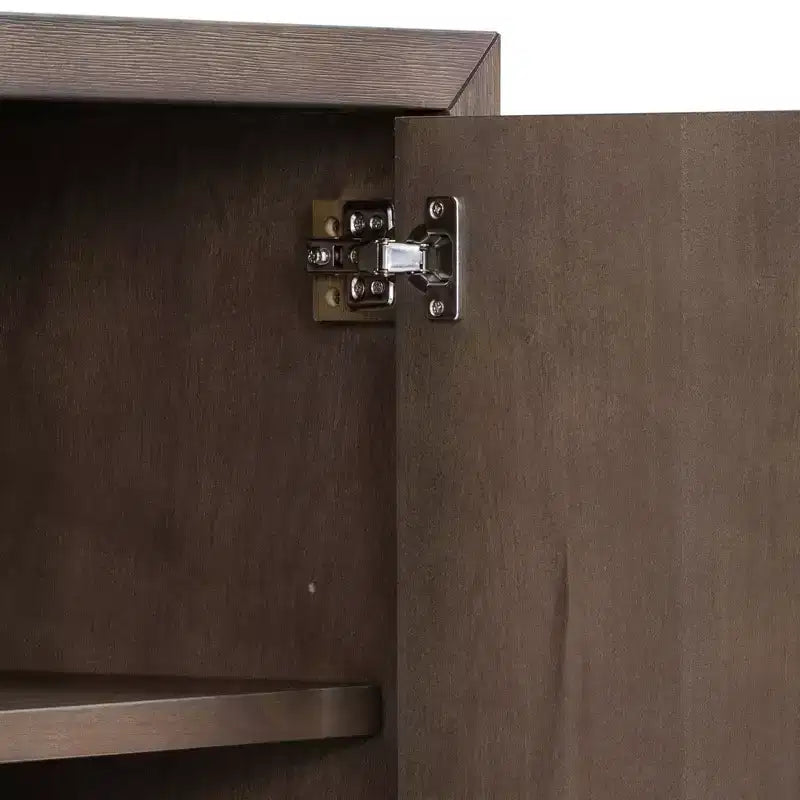 Bahut Rétro en Bois avec 2 Poignées Métalliques, Armoire de Rangement à 2 Portes
