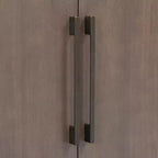 Bahut Rétro en Bois avec 2 Poignées Métalliques, Armoire de Rangement à 2 Portes