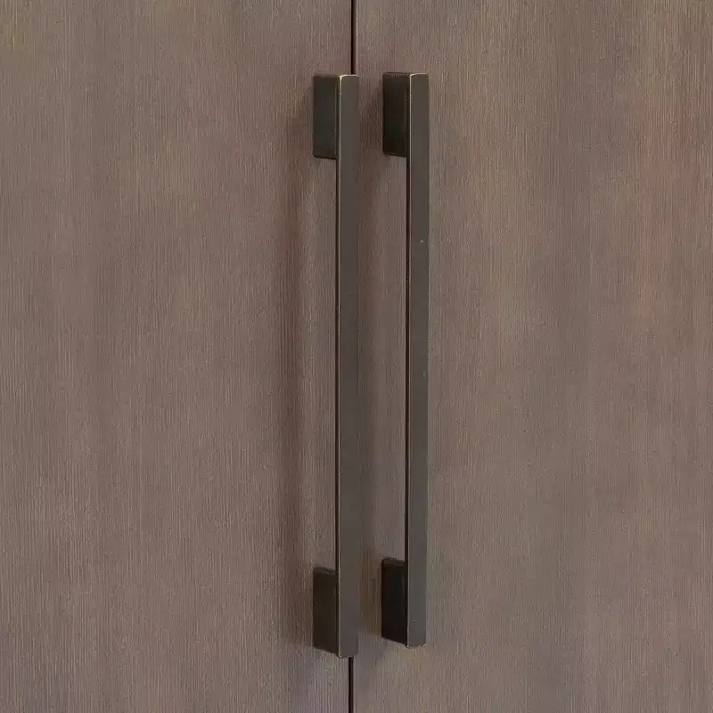Bahut Rétro en Bois avec 2 Poignées Métalliques, Armoire de Rangement à 2 Portes