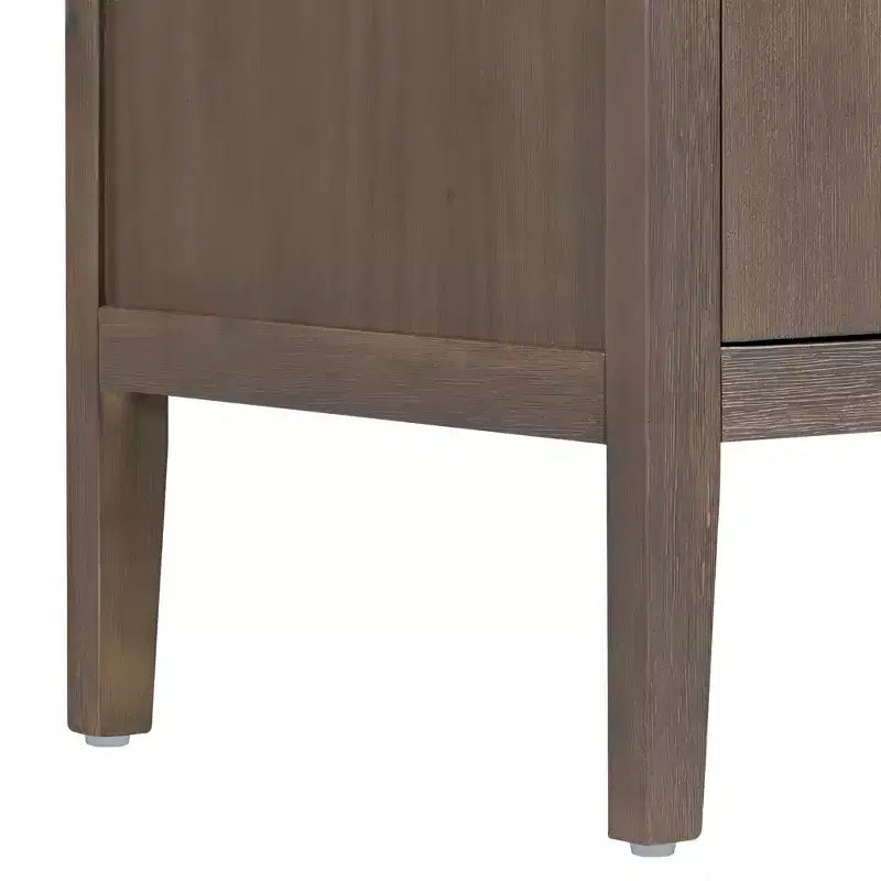 Bahut Rétro en Bois avec 2 Poignées Métalliques, Armoire de Rangement à 2 Portes