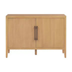 Bahut Rétro en Bois avec 2 Poignées Métalliques, Armoire de Rangement à 2 Portes