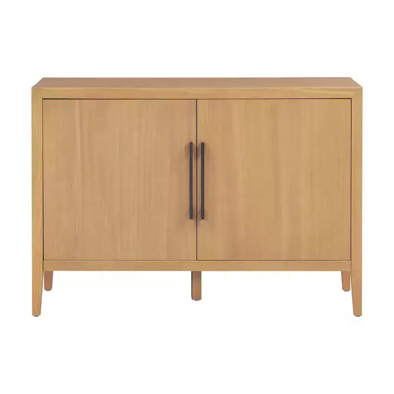 Bahut Rétro en Bois avec 2 Poignées Métalliques, Armoire de Rangement à 2 Portes