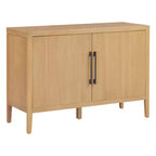 Bahut Rétro en Bois avec 2 Poignées Métalliques, Armoire de Rangement à 2 Portes