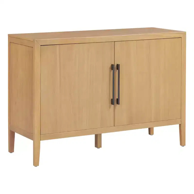 Bahut Rétro en Bois avec 2 Poignées Métalliques, Armoire de Rangement à 2 Portes