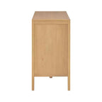 Bahut Rétro en Bois avec 2 Poignées Métalliques, Armoire de Rangement à 2 Portes