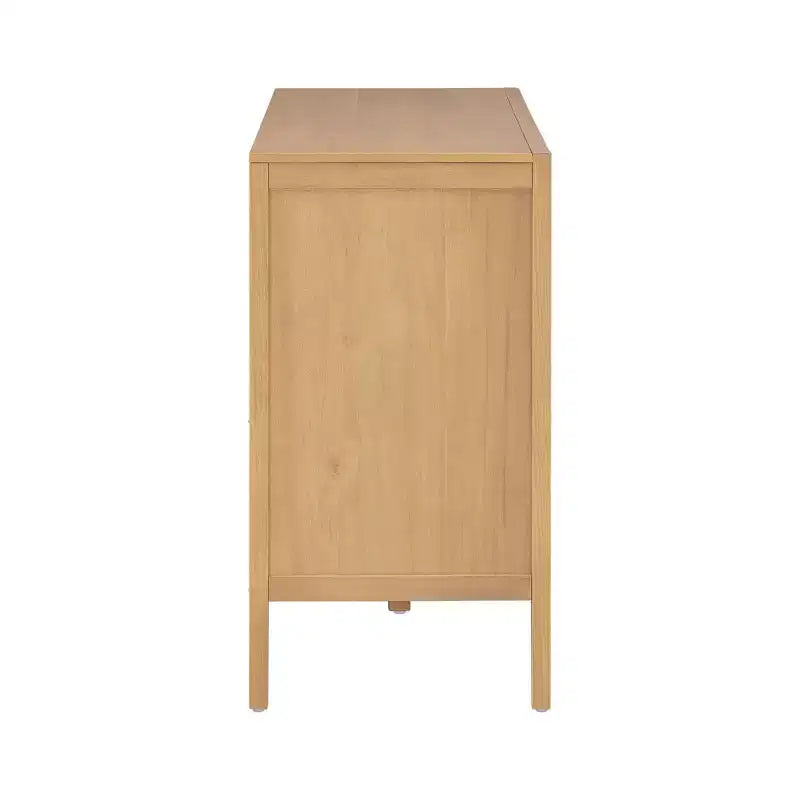 Bahut Rétro en Bois avec 2 Poignées Métalliques, Armoire de Rangement à 2 Portes