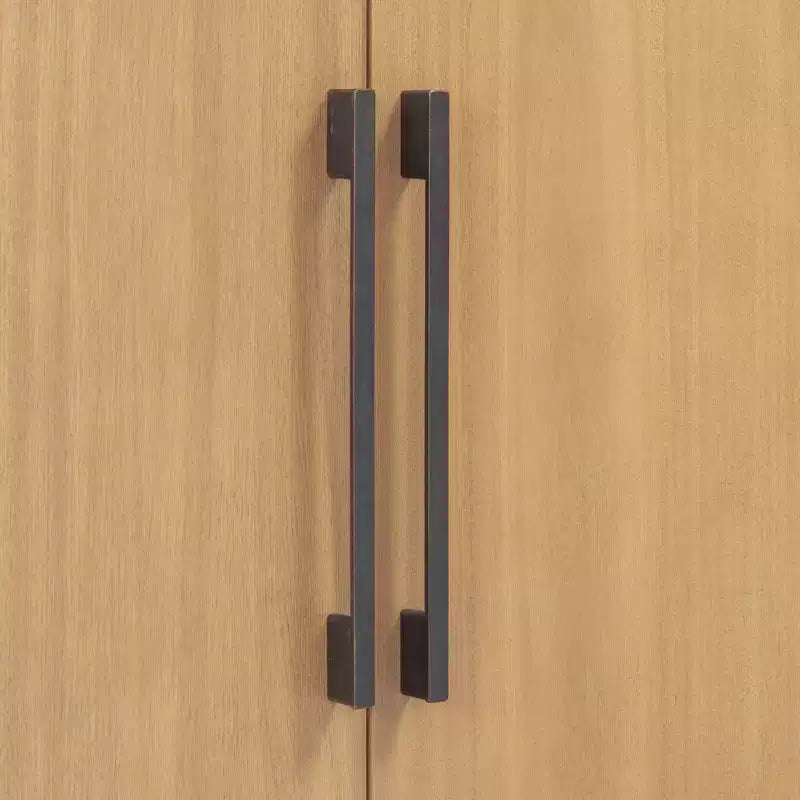 Bahut Rétro en Bois avec 2 Poignées Métalliques, Armoire de Rangement à 2 Portes