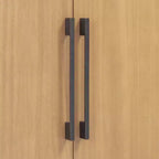 Bahut Rétro en Bois avec 2 Poignées Métalliques, Armoire de Rangement à 2 Portes