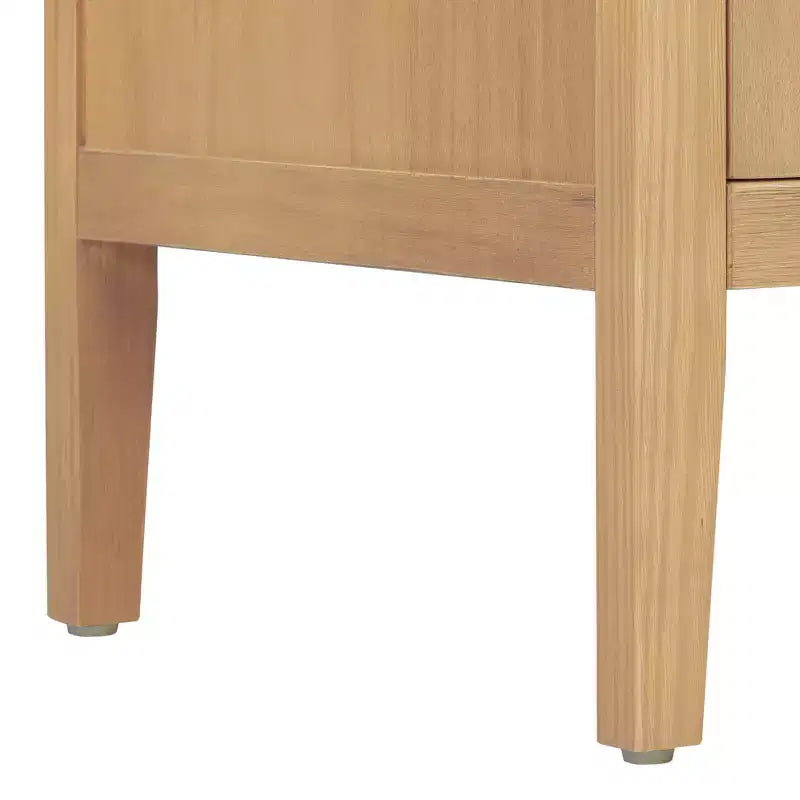 Bahut Rétro en Bois avec 2 Poignées Métalliques, Armoire de Rangement à 2 Portes