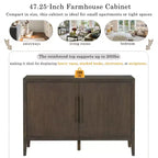 Bahut Rétro en Bois avec 2 Poignées Métalliques, Armoire de Rangement à 2 Portes