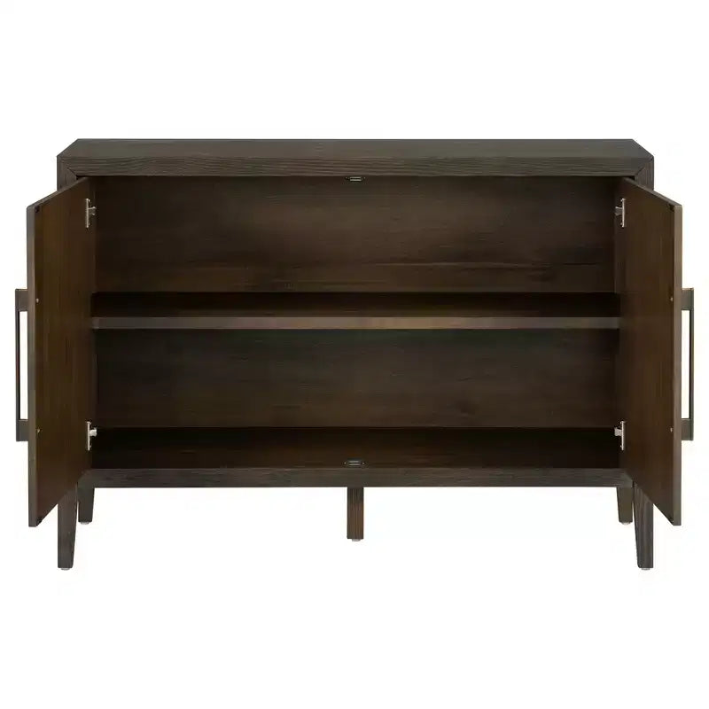 Bahut Rétro en Bois avec 2 Poignées Métalliques, Armoire de Rangement à 2 Portes