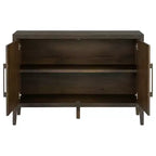 Bahut Rétro en Bois avec 2 Poignées Métalliques, Armoire de Rangement à 2 Portes
