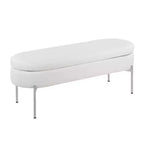 Banc de rangement en similicuir et chrome

