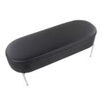 Banc de rangement en similicuir et chrome

