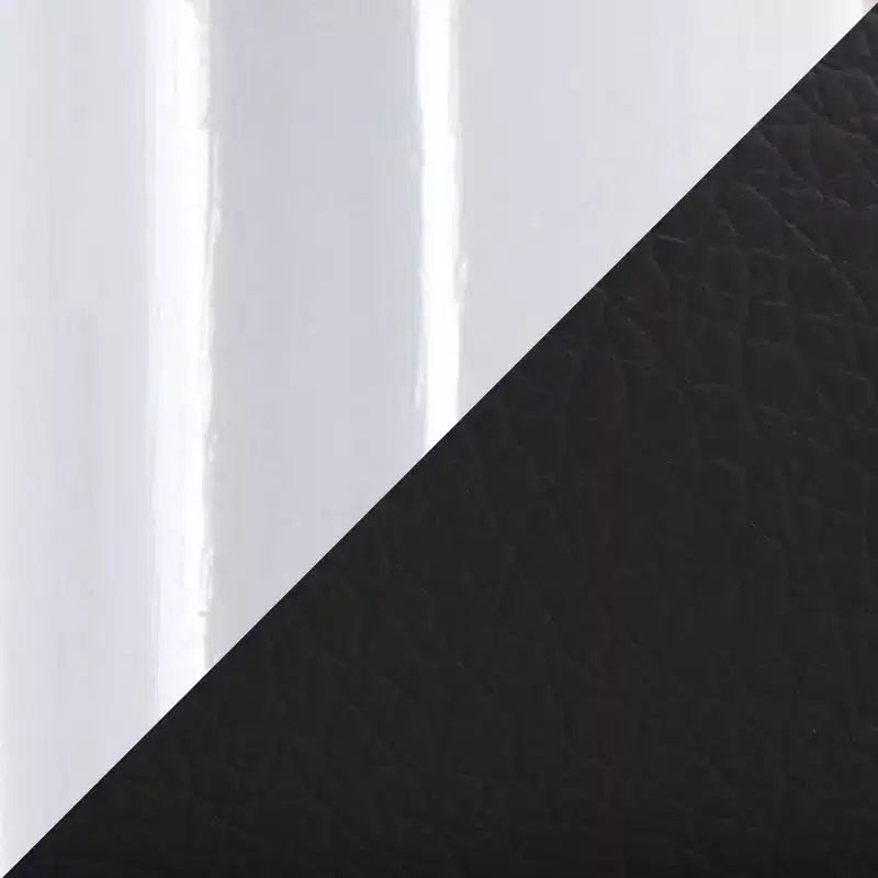 Banc de rangement en similicuir et chrome

