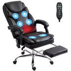 Vinsetto Vibration Massage Office Chair with Heat Adjustable Height High Back Footrest PU Leather Comfy Computer Desk Chair