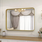 Miroir de salle de bain mural rectangulaire, pour vanité, vertical ou horizontal