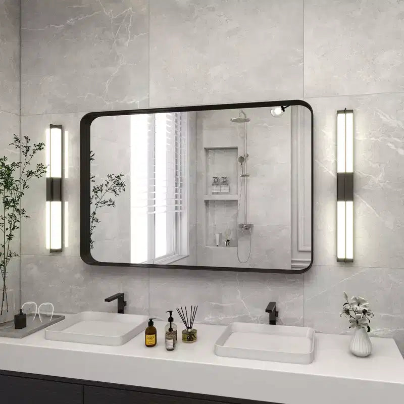 Miroir de salle de bain mural rectangulaire, pour vanité, vertical ou horizontal