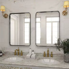 Miroir de salle de bain mural rectangulaire, pour vanité, vertical ou horizontal