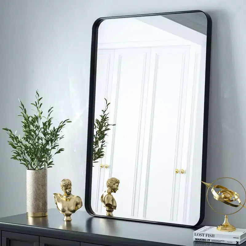 Miroir de salle de bain mural rectangulaire, pour vanité, vertical ou horizontal