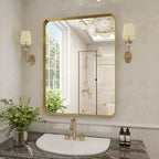 Miroir de salle de bain mural rectangulaire, pour vanité, vertical ou horizontal