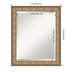 Miroir mural encadré en bois biseauté doré