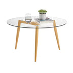 Table basse et table d'appoint rondes en verre, style moderne du milieu du siècle