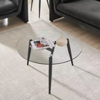Table basse et table d'appoint rondes en verre, style moderne du milieu du siècle