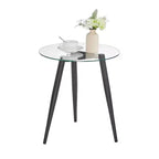 Table basse et table d'appoint rondes en verre, style moderne du milieu du siècle