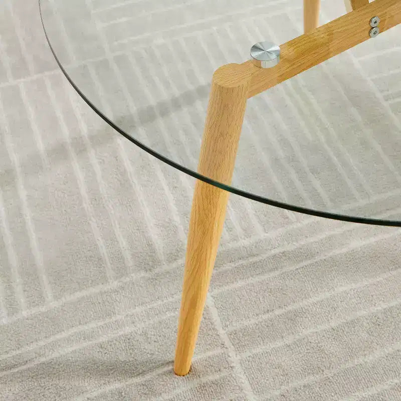 Table basse et table d'appoint rondes en verre, style moderne du milieu du siècle