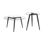 Table basse et table d'appoint rondes en verre, style moderne du milieu du siècle