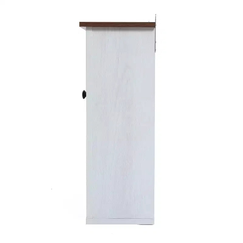 Meuble haut de salle de bain mural à 2 portes en bois manufacturé blanc style ferme