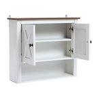 Meuble haut de salle de bain mural à 2 portes en bois manufacturé blanc style ferme