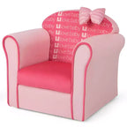 Joli canapé rose avec nœud, pour enfants, fauteuil rembourré pour tout-petits