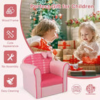 Joli canapé rose avec nœud, pour enfants, fauteuil rembourré pour tout-petits