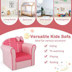 Joli canapé rose avec nœud, pour enfants, fauteuil rembourré pour tout-petits