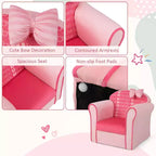 Joli canapé rose avec nœud, pour enfants, fauteuil rembourré pour tout-petits