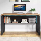 Bureau d'ordinateur en forme de L avec étagères de rangement et classeur mobile