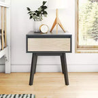 Tables de chevet scandinaves en bois avec tiroir de rangement