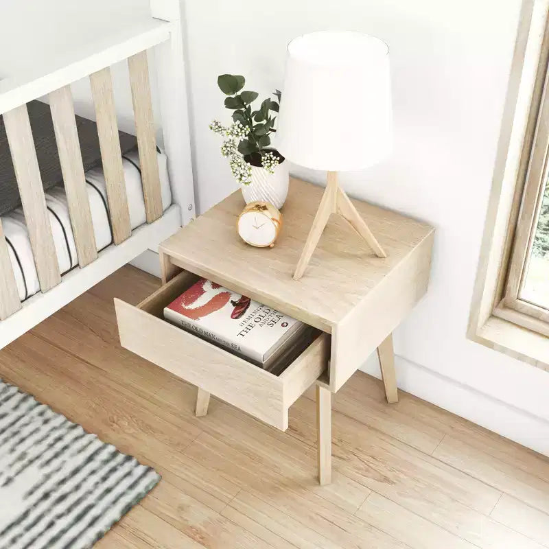 Tables de chevet scandinaves en bois avec tiroir de rangement