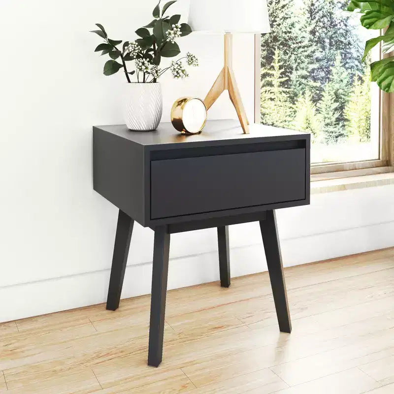 Tables de chevet scandinaves en bois avec tiroir de rangement