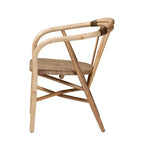 Chaise de salle à manger en rotin brun naturel bohème moderne