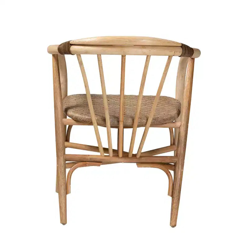 Chaise de salle à manger en rotin brun naturel bohème moderne
