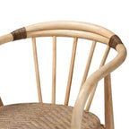 Chaise de salle à manger en rotin brun naturel bohème moderne
