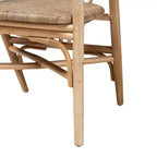 Chaise de salle à manger en rotin brun naturel bohème moderne