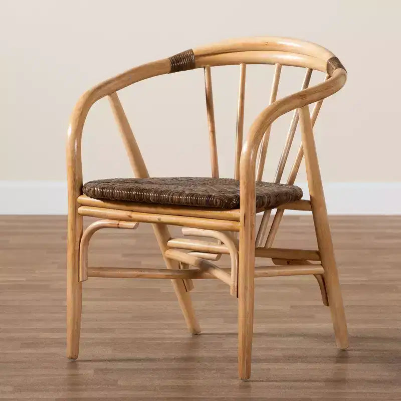 Chaise de salle à manger en rotin brun naturel bohème moderne