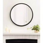 Miroir rond en bois
