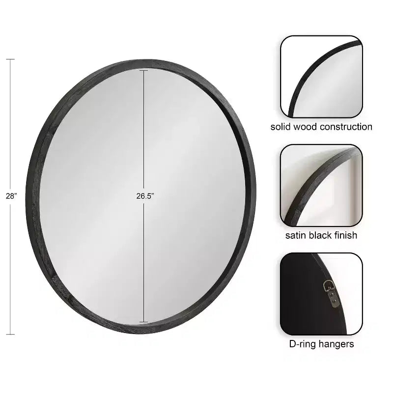 Miroir rond en bois