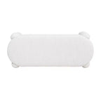 Banc ovale entièrement rembourré Boucle blanc crème laiteux